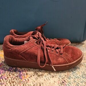 K-Swiss Suede Low Top Casual‎ Sneakers Burgundy Maroon Women's Size 8